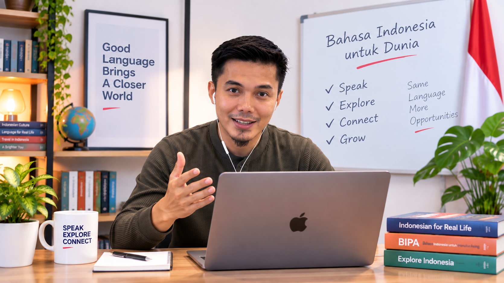 Al Afif Muzakir teaching Indonesian online